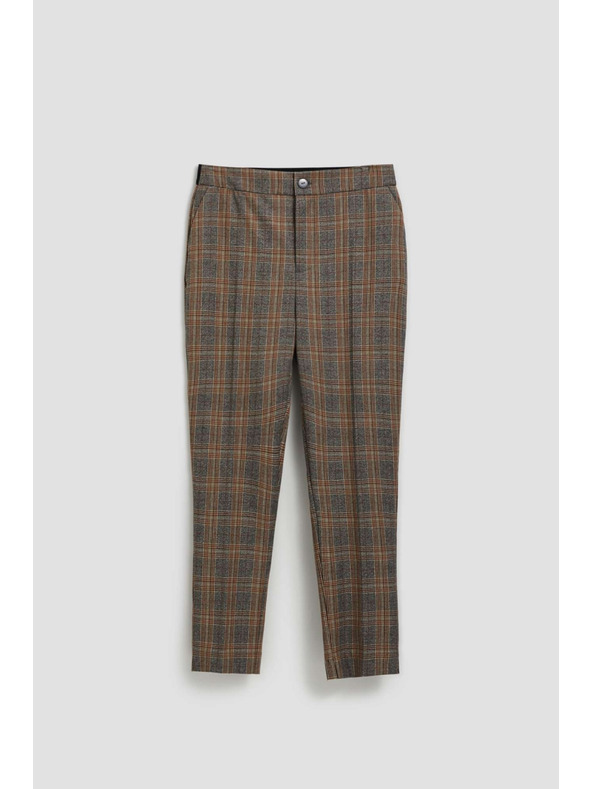 Moodo Šedé kockované nohavice Moodo