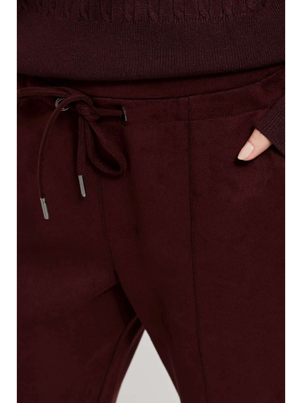 Moodo Gaštanové nohavice so šnúrkou Moodo