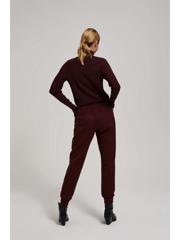 Moodo Gaštanové nohavice so šnúrkou Moodo