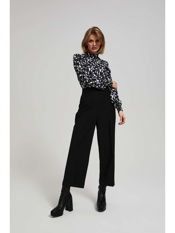 Moodo Hladké nohavice so širokými nohavicami Moodo