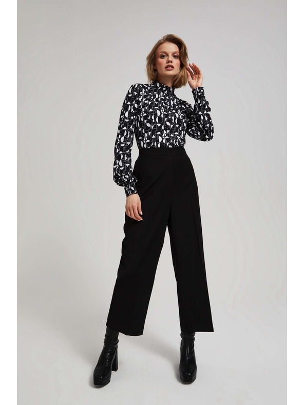 Moodo Hladké nohavice so širokými nohavicami Moodo