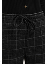 Moodo Čierne kockované nohavice Moodo