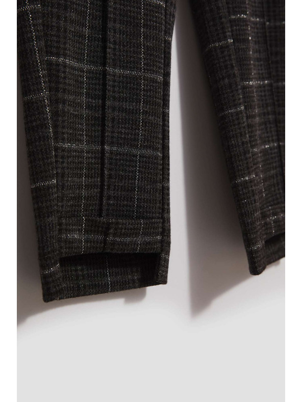 Moodo Čierne kockované nohavice Moodo