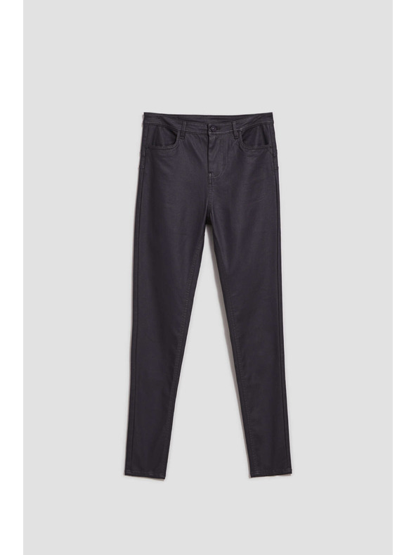 Moodo Voskované úzke nohavice šedé Moodo