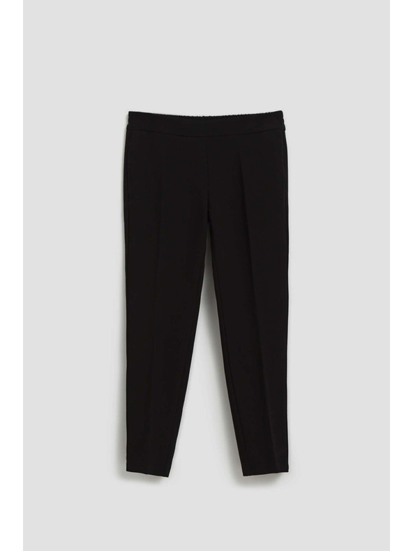 Moodo Čierne nohavice so štruktúrou a 7/8 nohavicami Moodo