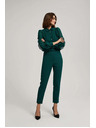 Moodo Smaragdové nohavice so štruktúrou a 7/8 nohavicami Moodo