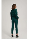Moodo Smaragdové nohavice so štruktúrou a 7/8 nohavicami Moodo