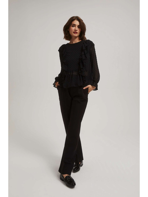 Moodo Čierne nohavice so štruktúrou Moodo