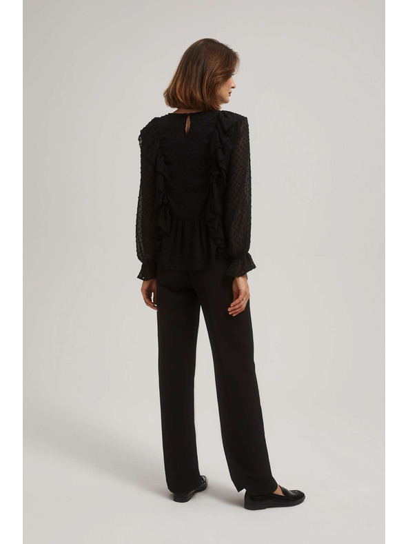 Moodo Čierne nohavice so štruktúrou Moodo