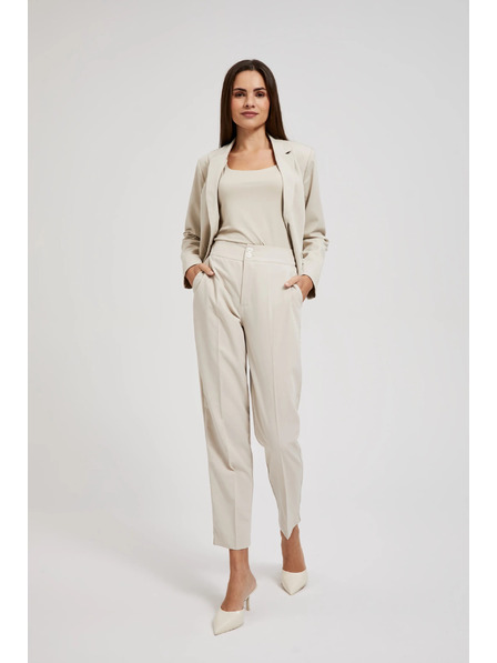 Moodo Hladké nohavice cigaretového strihu béžové Moodo