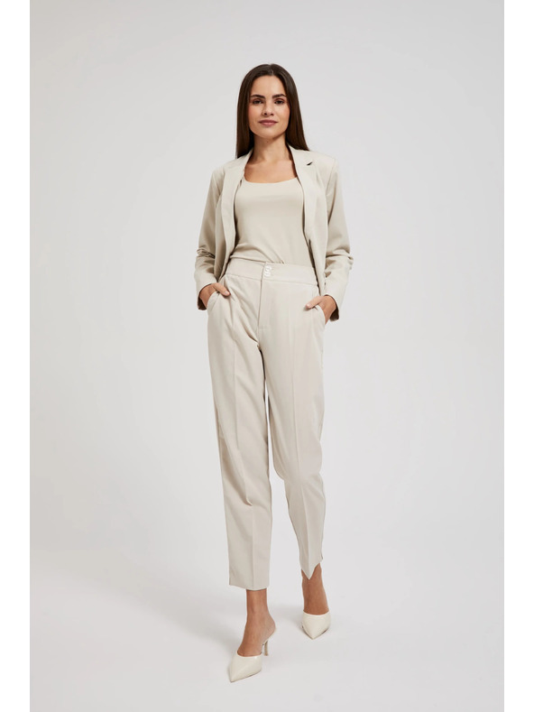 Moodo Hladké nohavice cigaretového strihu béžové Moodo
