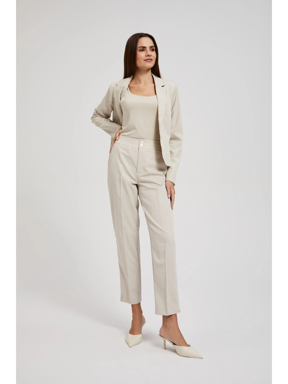 Moodo Hladké nohavice cigaretového strihu béžové Moodo