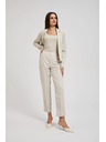 Moodo Hladké nohavice cigaretového strihu béžové Moodo