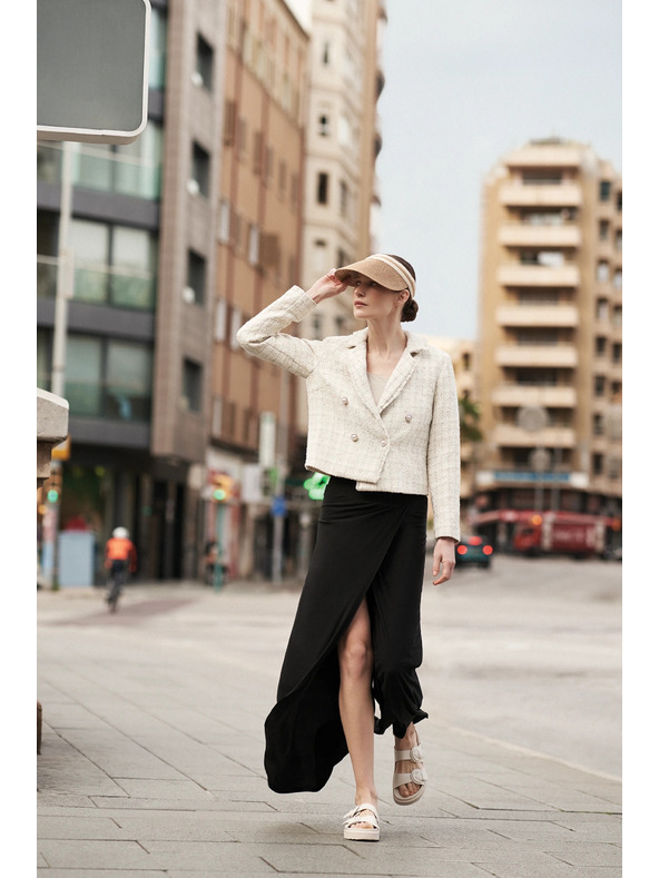 Moodo Čierne nohavice so širokými nohavicami Moodo