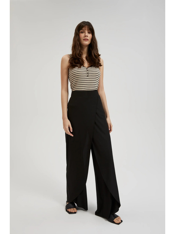 Moodo Čierne nohavice so širokými nohavicami Moodo