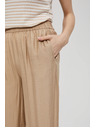 Moodo Béžové nohavice so širokým strihom a gumou v páse Moodo