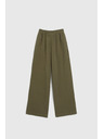 Moodo Olivkové bavlnené nohavice so širokým strihom Moodo