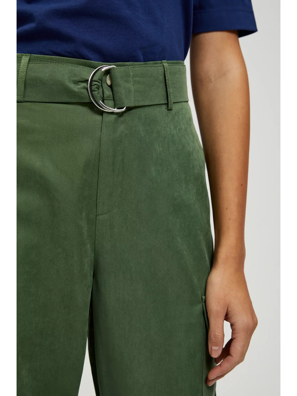 Moodo Khaki cargo nohavice so zúženým strihom Moodo