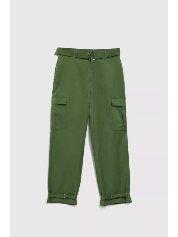 Moodo Khaki cargo nohavice so zúženým strihom Moodo