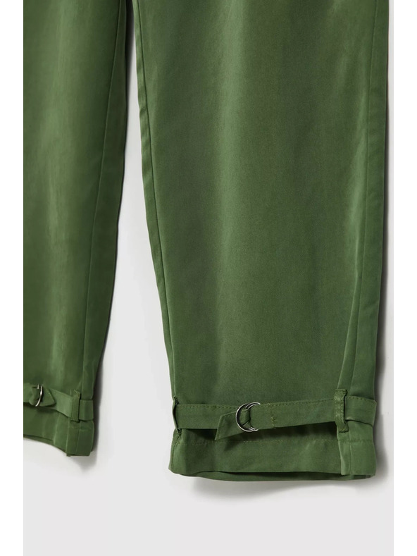 Moodo Khaki cargo nohavice so zúženým strihom Moodo