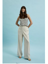 Moodo Ľanové nohavice so širokým strihom béžové Moodo
