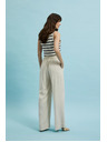 Moodo Ľanové nohavice so širokým strihom béžové Moodo