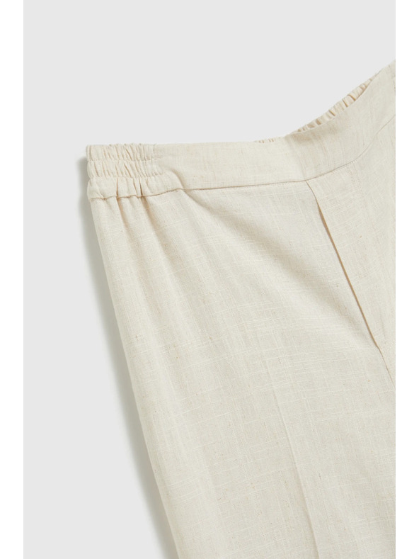 Moodo Ľanové nohavice so širokým strihom béžové Moodo