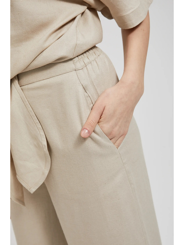Moodo Ľanové nohavicové sukne béžové Moodo