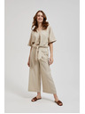Moodo Ľanové nohavicové sukne béžové Moodo