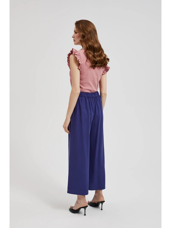 Moodo Fialové nohavice so zdobenými gombíkmi Moodo