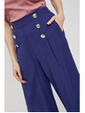 Moodo Fialové nohavice so zdobenými gombíkmi Moodo