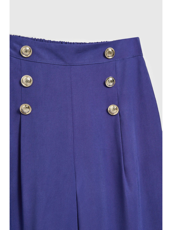 Moodo Fialové nohavice so zdobenými gombíkmi Moodo