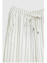 Moodo Ľanové nohavice pruhované biele Moodo