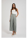 Moodo Olivové nohavicové sukne s gombíkmi Moodo