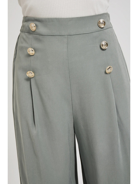 Moodo Olivové nohavicové sukne s gombíkmi Moodo
