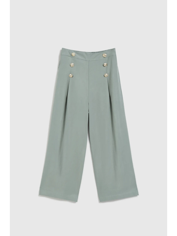 Moodo Olivové nohavicové sukne s gombíkmi Moodo