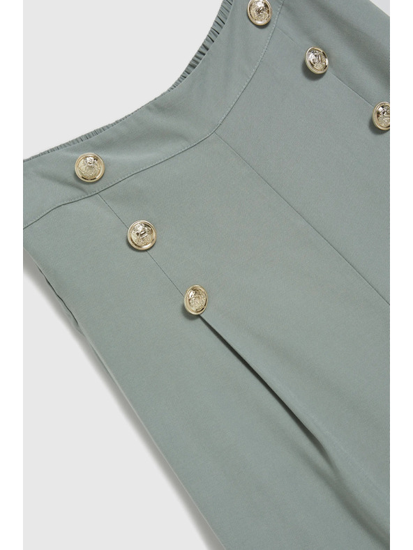 Moodo Olivové nohavicové sukne s gombíkmi Moodo