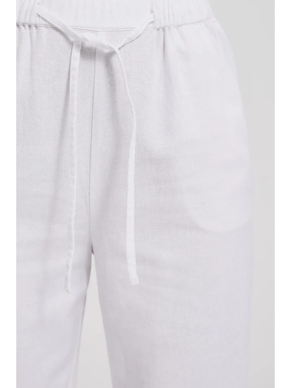 Moodo Hladké viskózové nohavice biele Moodo