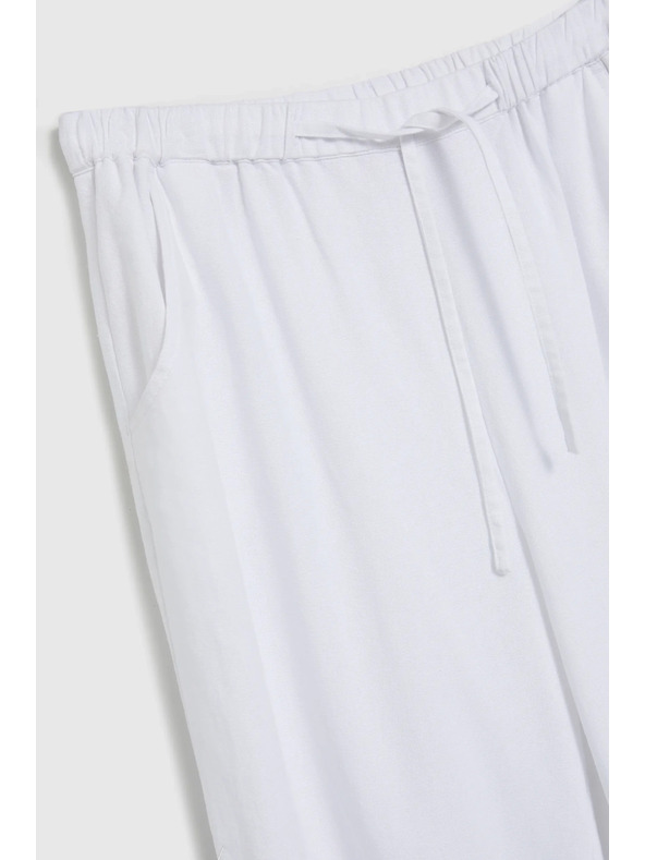 Moodo Hladké viskózové nohavice biele Moodo