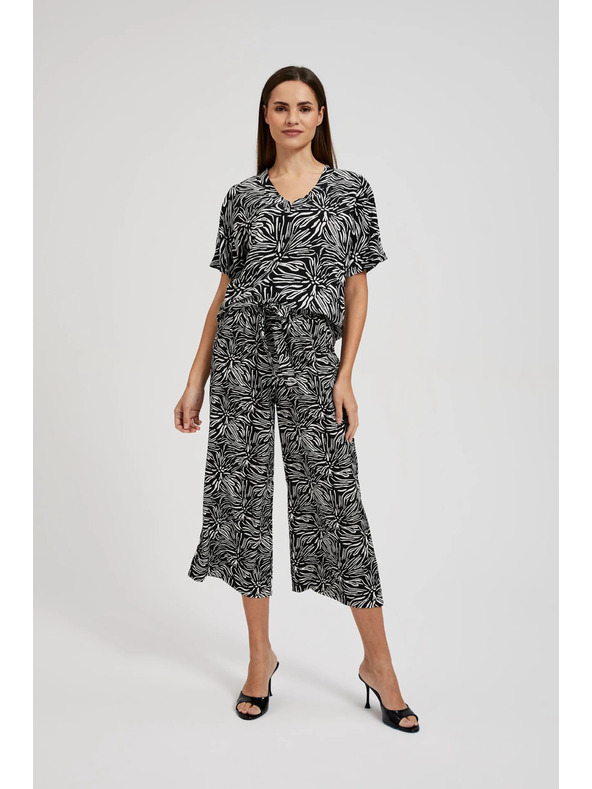 Moodo Čierne nohavicové sukne so vzorom Moodo