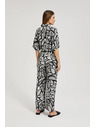 Moodo Viskózové nohavice s rovným strihom čierno-biele Moodo