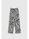 Moodo Viskózové nohavice s rovným strihom čierno-biele Moodo