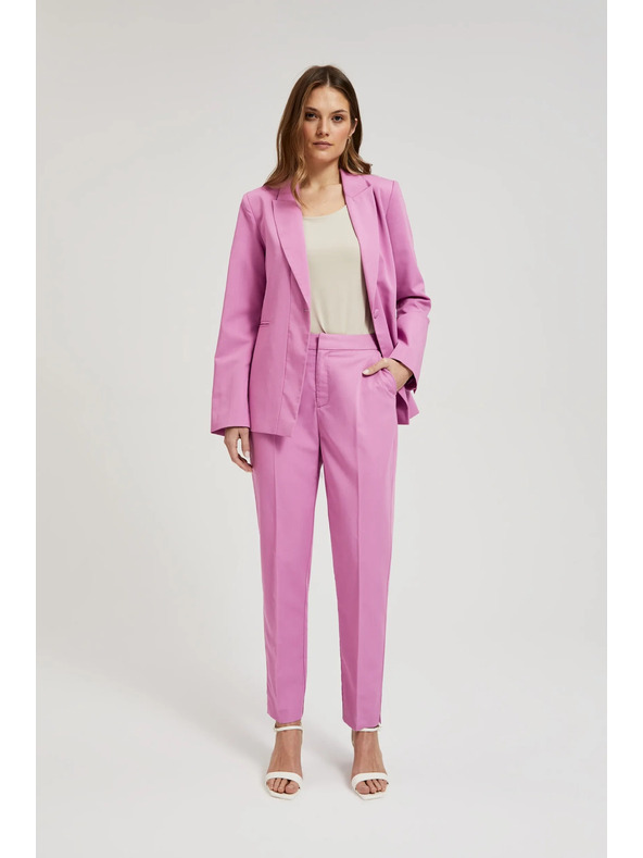 Moodo Spoločenské ružové nohavice so záhybmi Moodo