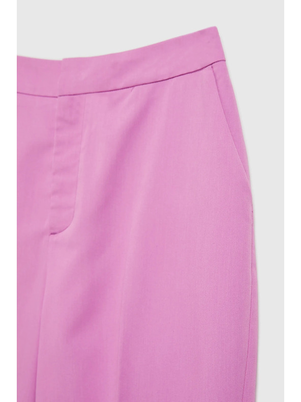 Moodo Spoločenské ružové nohavice so záhybmi Moodo