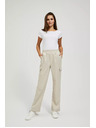 Moodo Béžové cargo nohavice s rovným strihom Moodo