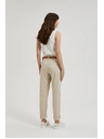 Moodo Béžové nohavice so zdobeným páskom Moodo
