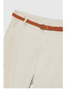 Moodo Béžové nohavice so zdobeným páskom Moodo