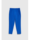 Moodo Ľanové nohavice so spodným lemom modré Moodo