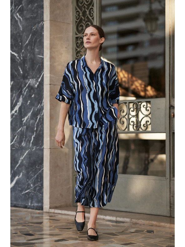 Moodo Vzorované nohavičky kullotes modré Moodo