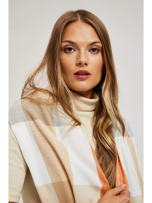 Moodo Šál v kostke so strapcami oranžový Moodo